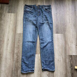 Kut From Kloth Jeans Womens Size 8 Mid Rise Straight Leg Dark Embroidered Pocket